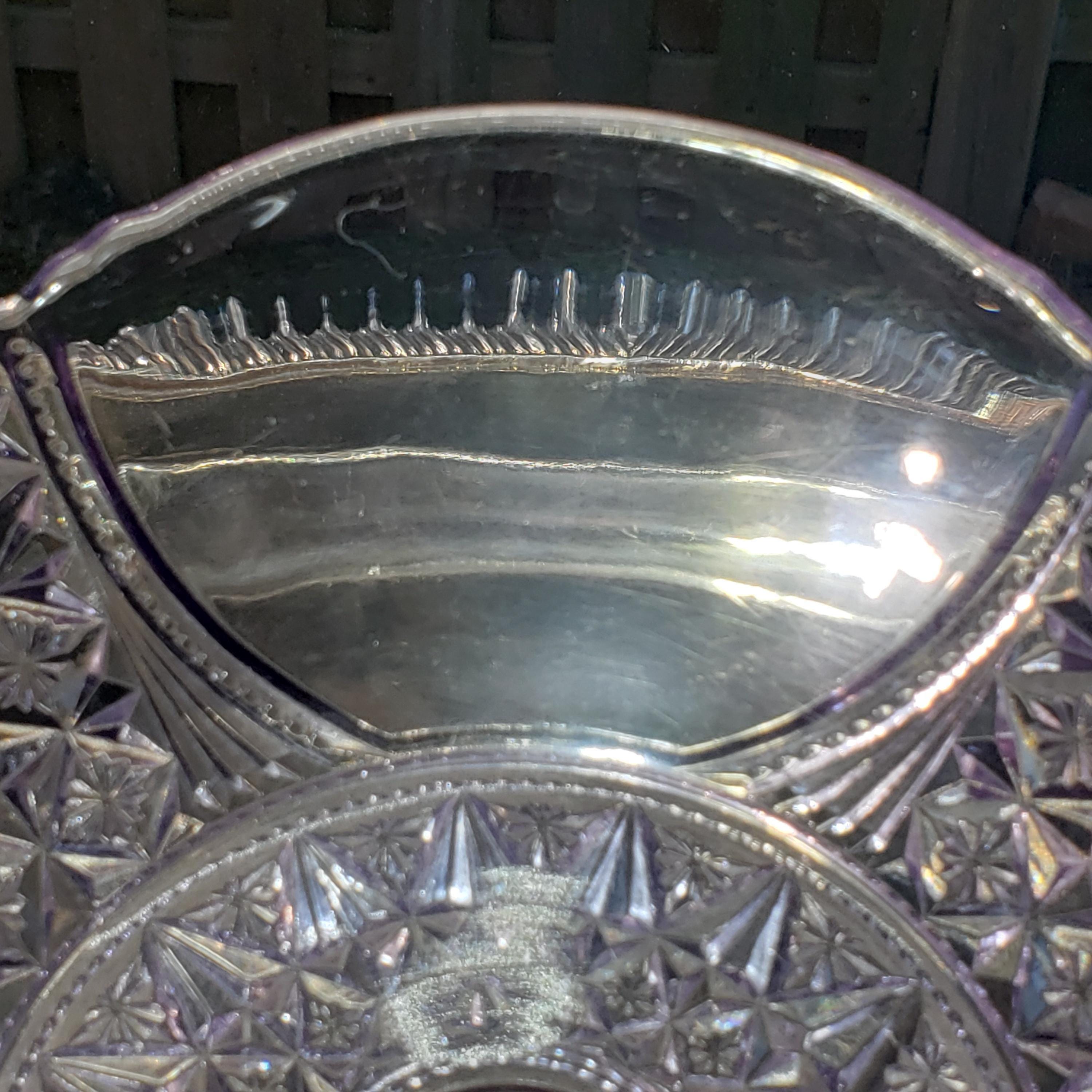 Antique Purple Compote - Daisy and Button Pattern -  Richards & Hartley (1887 Victorian Glass)