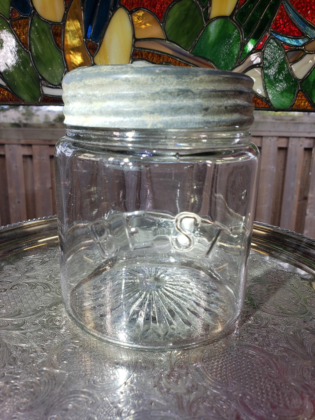 Best Brand Glass Jar - Clear Quart with Zinc Band Lid