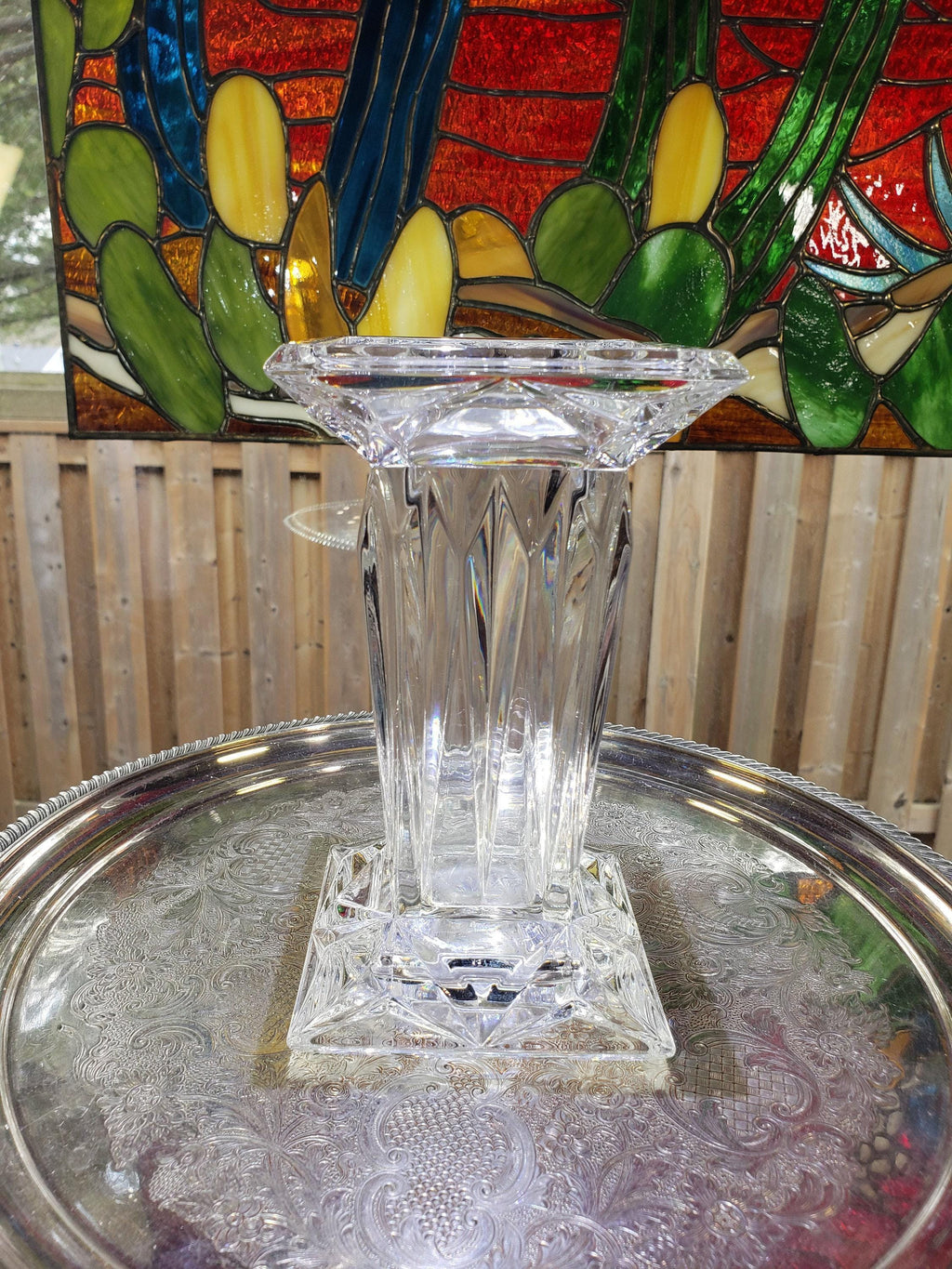Crystal Prism Candle Holder: Art Deco - Retro Glam Accent