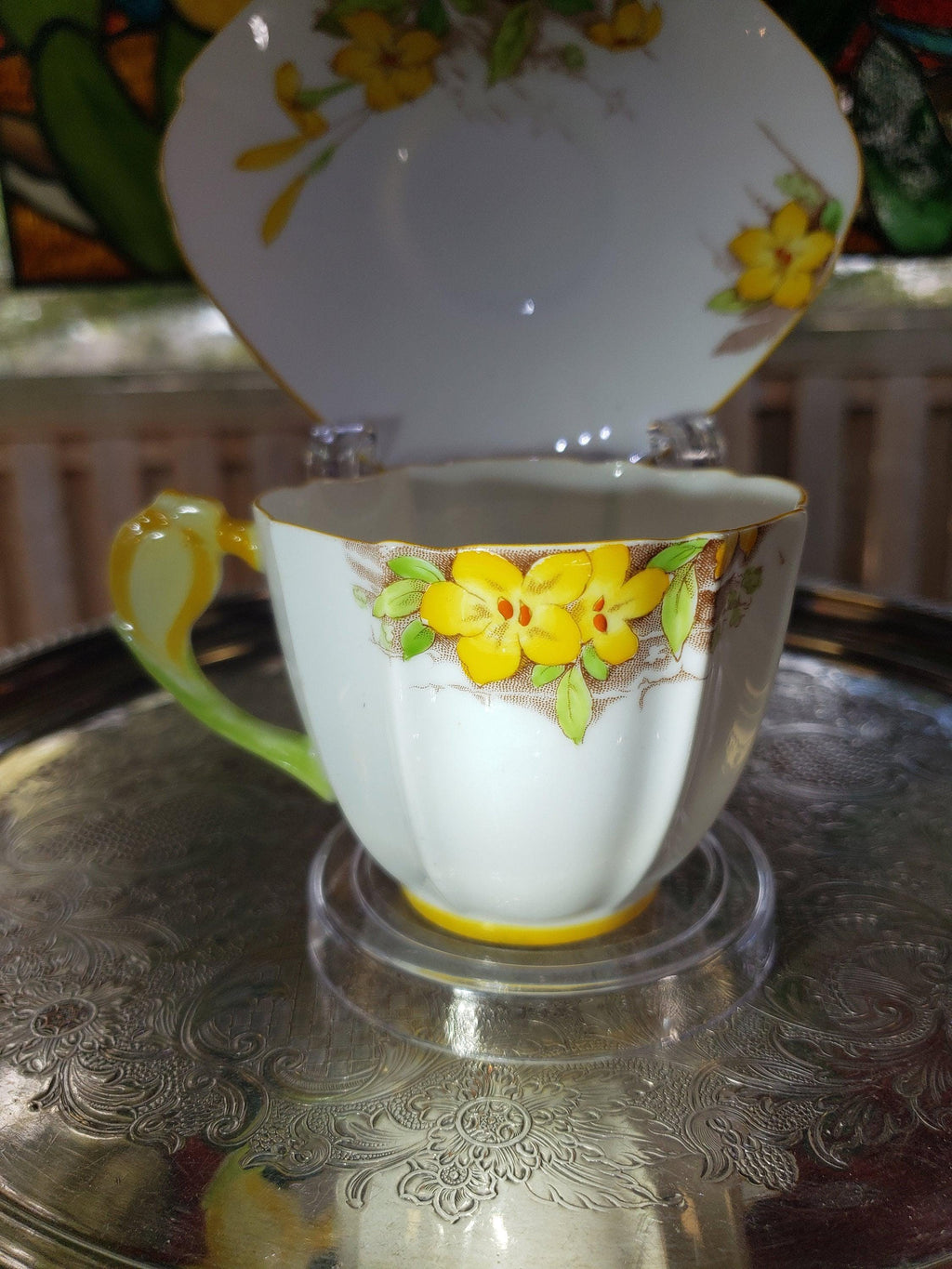 Royal Paragon Teacup and Saucer: English China (Yellow Daffodil Design)