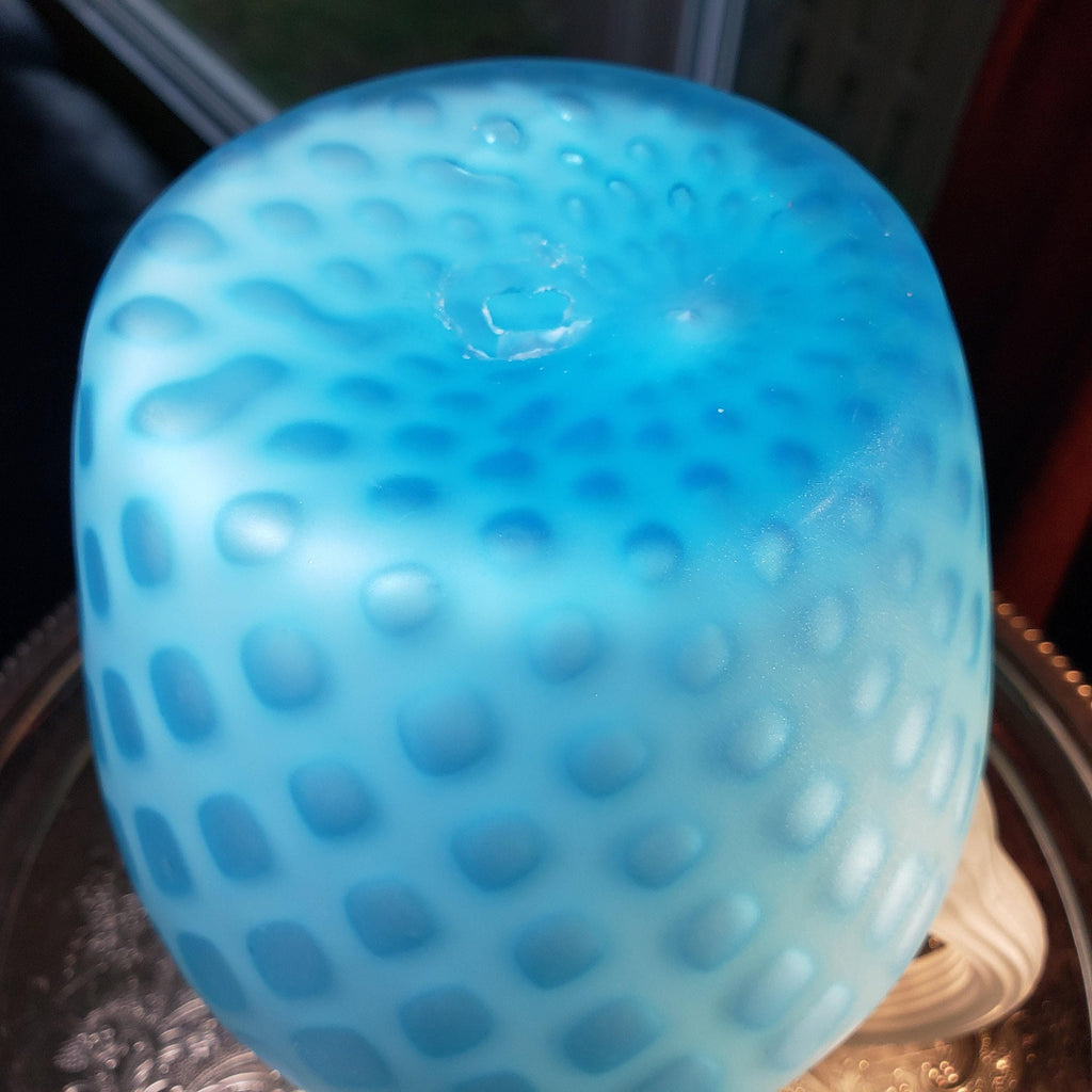 Glass Pitcher: Light Blue Quilted Diamond Design - Victorian Style