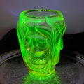 Uranium Glass Vase: Pink & Green Atlas, 1930s Art Deco