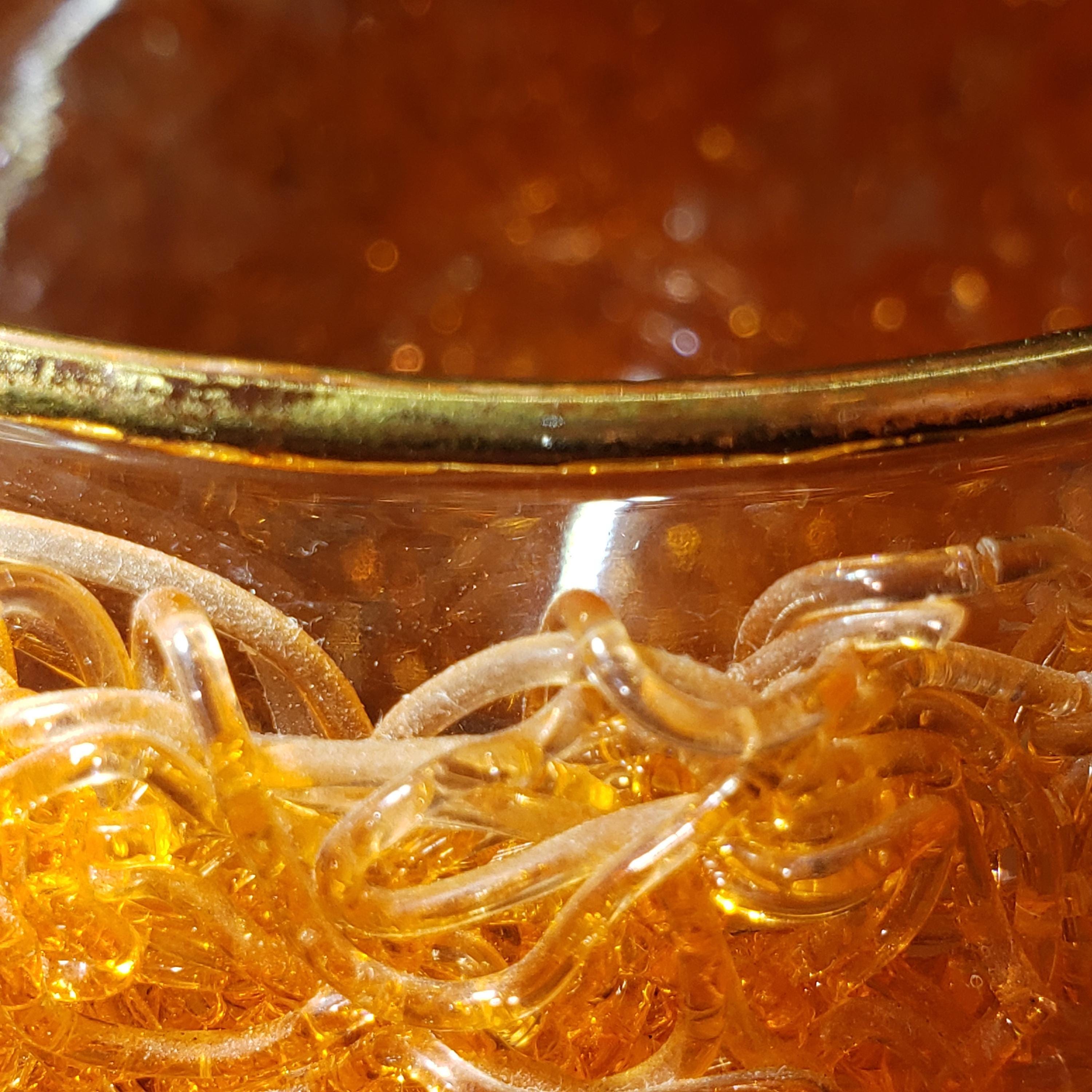 Spaghetti Stem Glass: Retro Orange Lucite - Mid Century Style