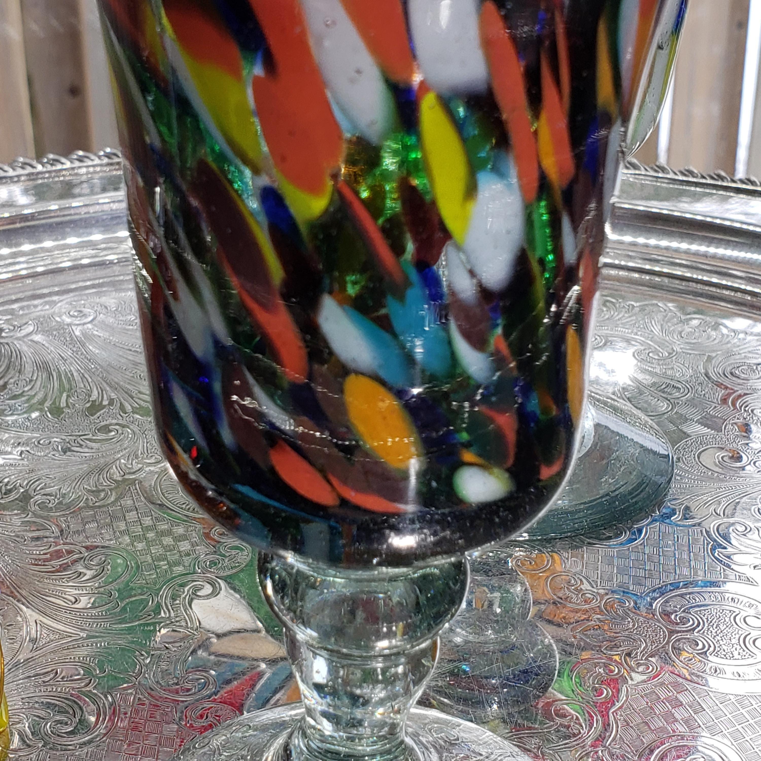 Confetti Glasses, Handmade Colorful Drinkware (Set of 4)