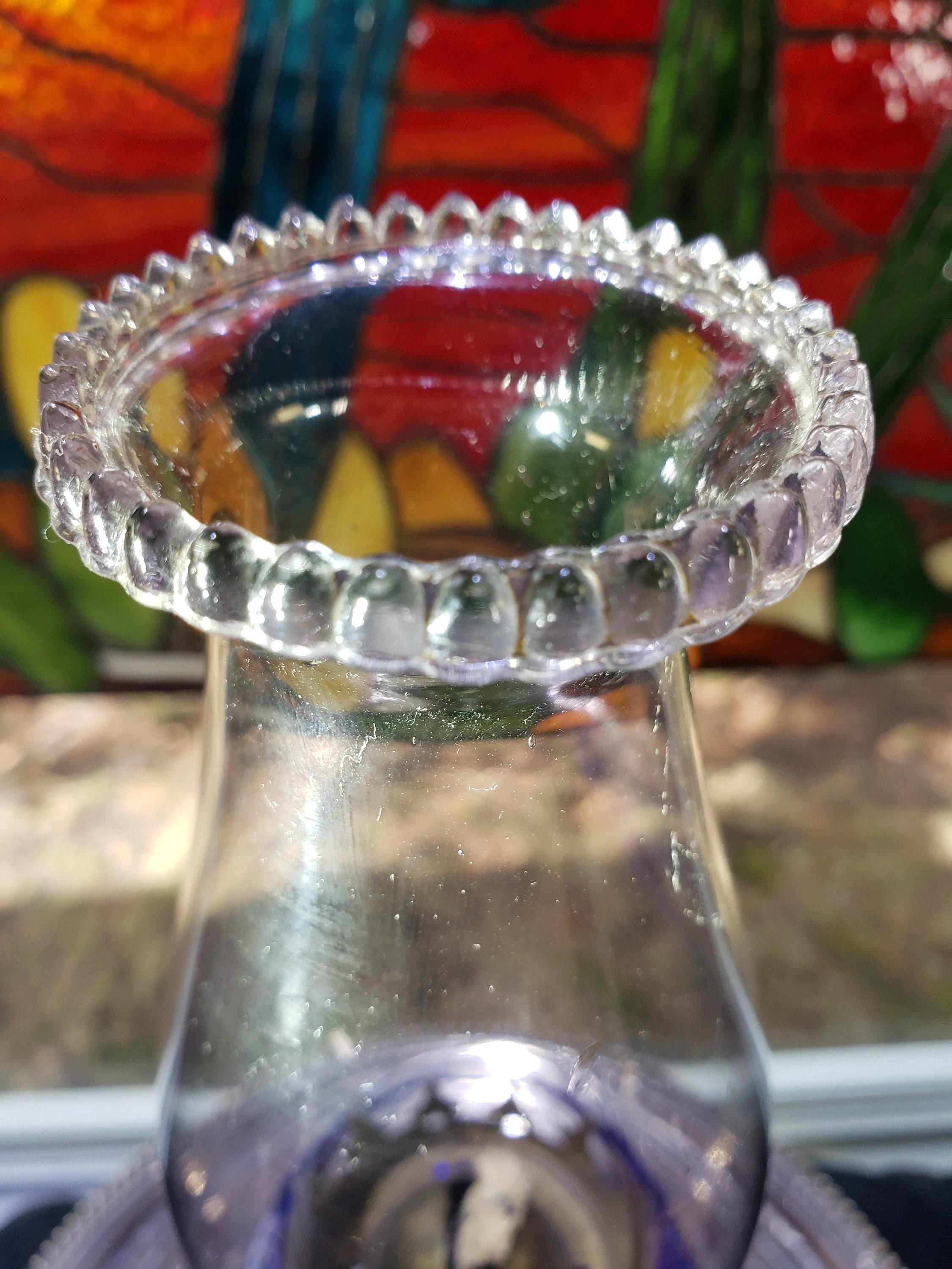 Cobalt Blue Oil Lamp - Bulls Eye Glass with Pie Crust Chimney
