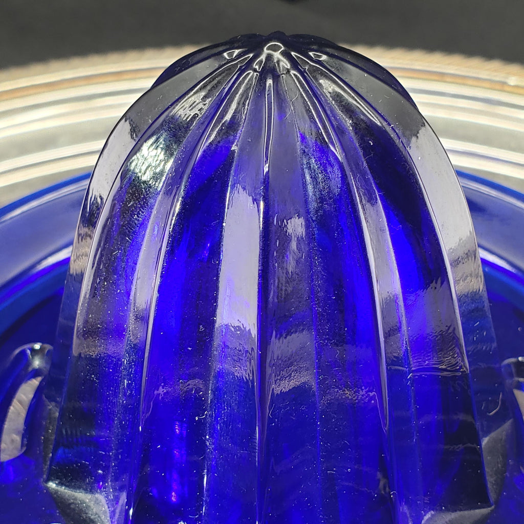 Glass Juice Reamer, Cobalt Blue Fruit Juicer