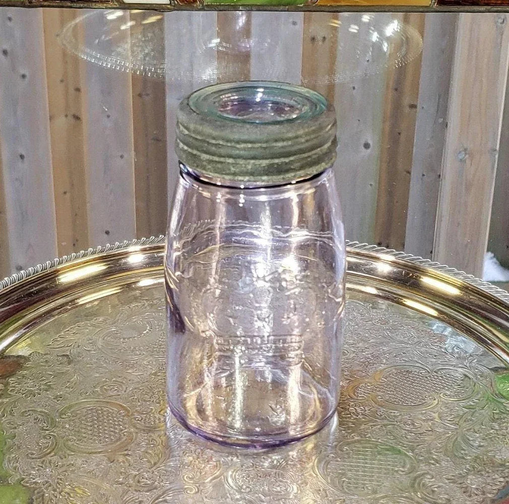 Crown Jar: Amethyst No Word Beaded Design - Small Mouth Pint