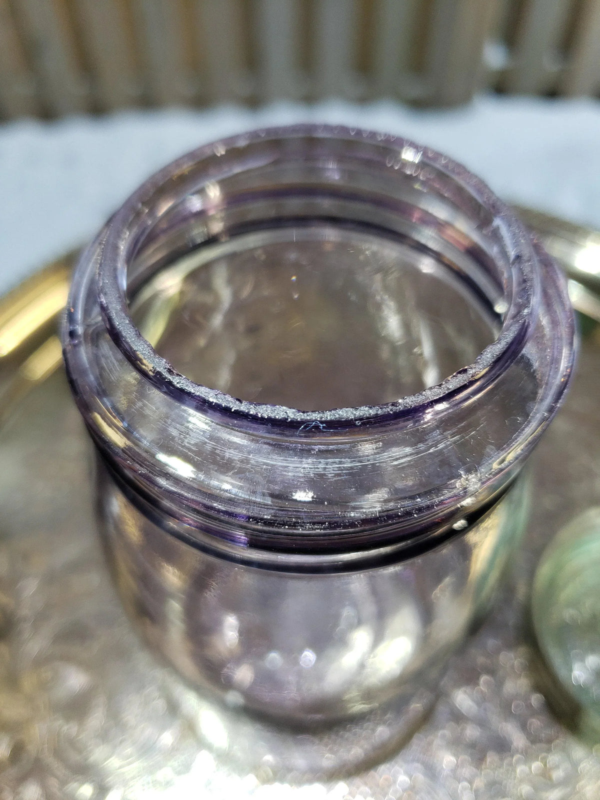 Crown Jar: Amethyst No Word Beaded Design - Small Mouth Pint