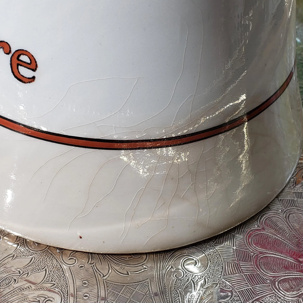 1920s Hires Syrup Dispenser: Porcelain with Silver Pump