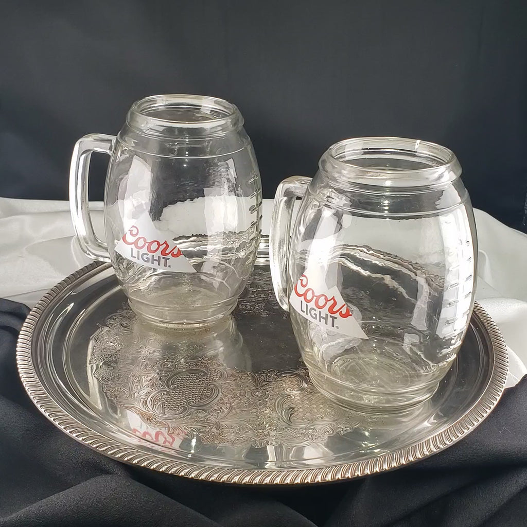 Beer Mugs – Coors Light Handled Football Mugs – Pair