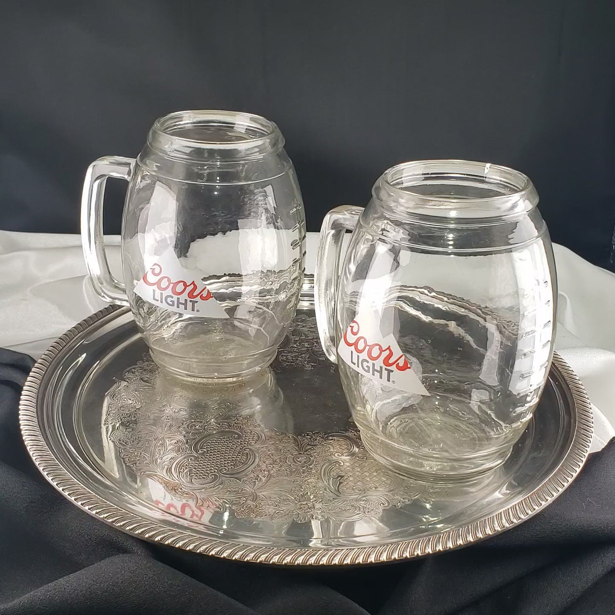 Beer Mugs – Coors Light Handled Football Mugs – Pair