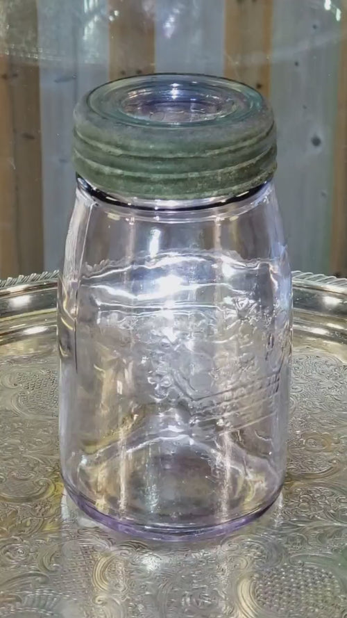 Crown Jar: Amethyst No Word Beaded Design - Small Mouth Pint