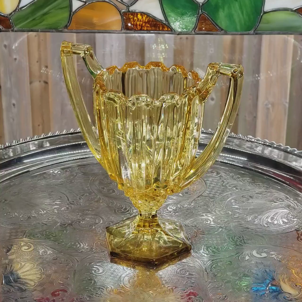 Trophy Vase: Honey Amber Glass - Neo Classic Style