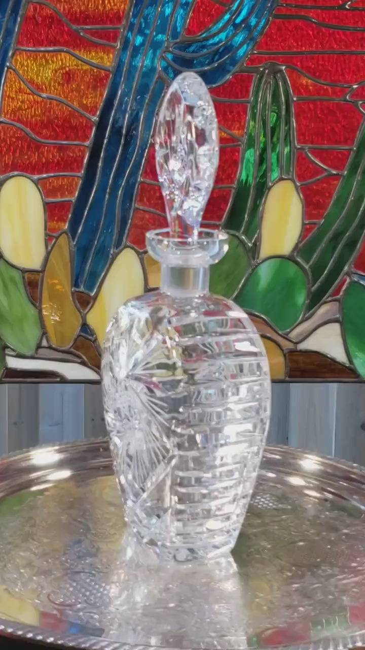 Crystal Decanter: Tombstone Shape - Pinwheel Pattern