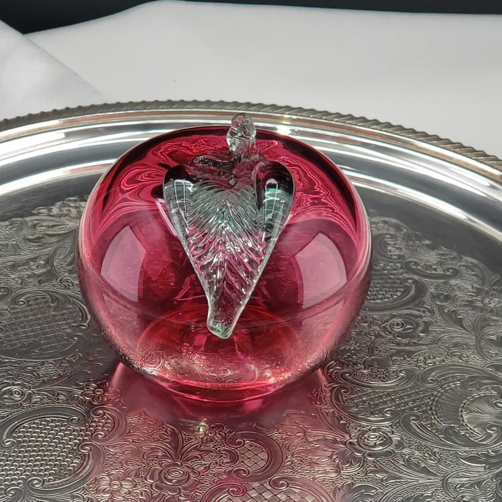 Pink Glass Apple - Rossi Glass Canada